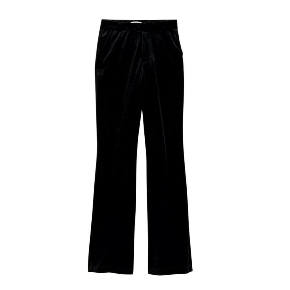 NWT Good American Velvet Trousers Black 1
